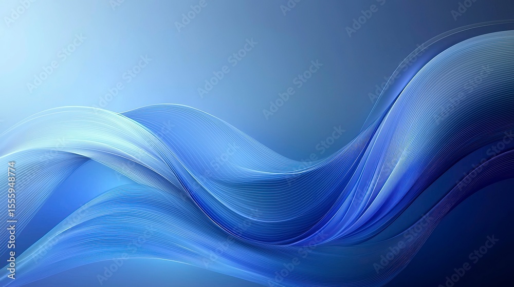 Fototapeta premium Blue Background with Smooth Curves and Subtle Wave Patterns – Elegant Abstract High-Resolution Design for Presentations and Motion Graphics