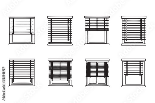 Blinds line art and black color