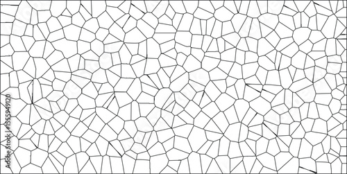 Abstract geometric pattern of irregular polygons in black outlines creating a detailed and symmetrical texture on a white background a modern artistic design