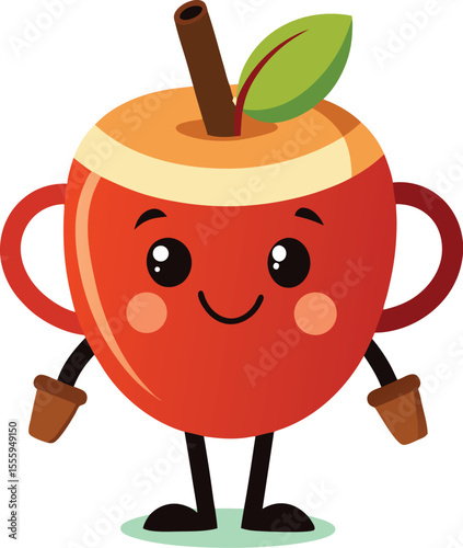 apple and cup of tea