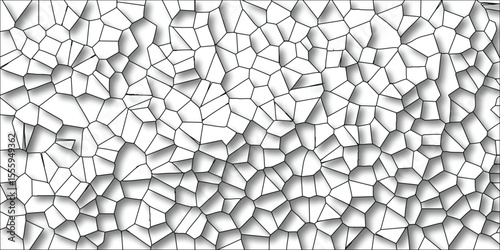 Abstract geometric pattern featuring cellular structures cells and polygons with white background and dark outline suitable for various design projects