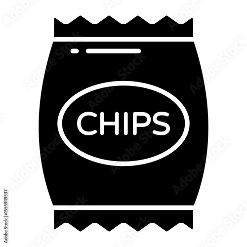 Creative design icon of chips packet