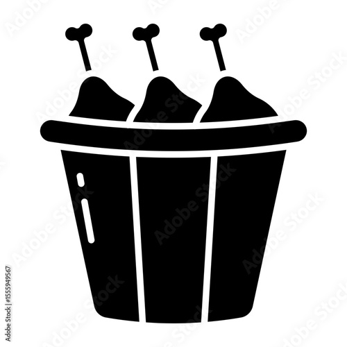 A perfect design icon of drumstick bucket