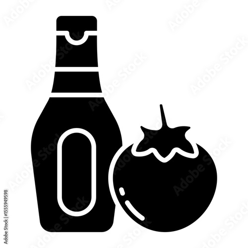 A creative design icon of ketchup bottle