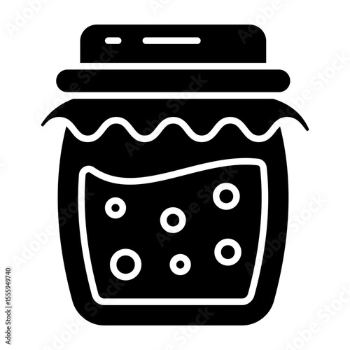 Conceptualizing solid design icon of jam bottle