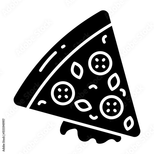 Editable design icon of pizza slice