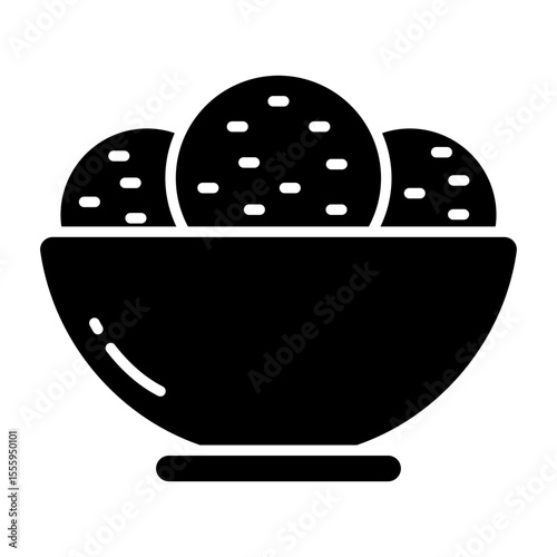Conceptual solid design icon of sweet balls