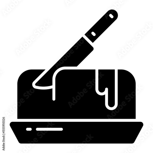 A perfect design icon of cake cutting