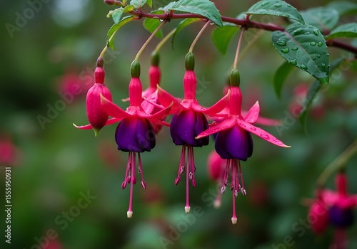 Red Fuchsia Flower 