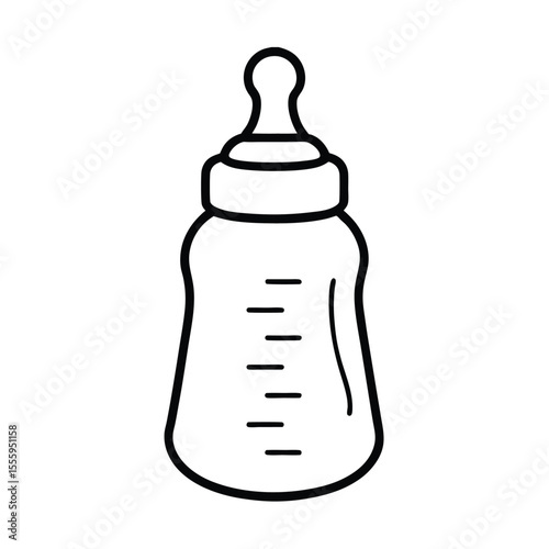 A Simple Baby Bottle Illustration Perfect for Nursery Decor and Baby Shower Invitations with Clean Lines and Modern Design
