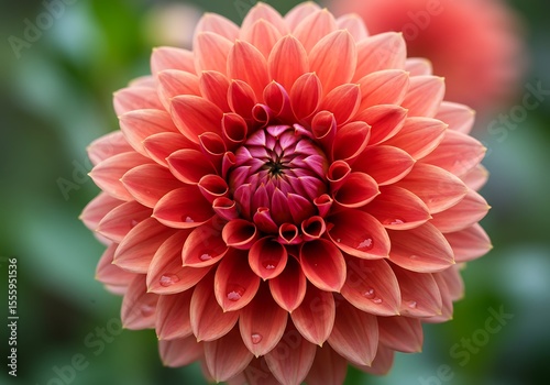 Stunning Coral Dahlia Bloom