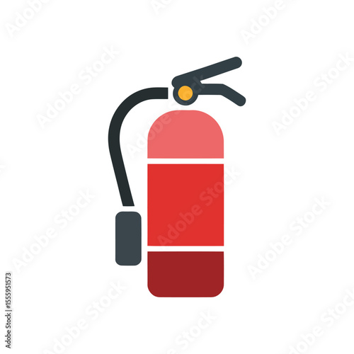 Minimalist of a Red and Salmon Colored Fire Extinguisher on White Background