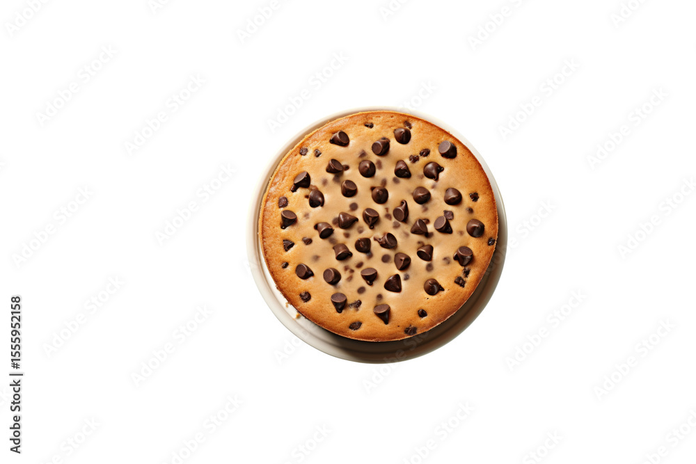 A delicious chocolate chip cake, perfectly baked and ready to be enjoyed. background removed A delicious chocolate chip cake, perfectly baked and ready to be enjoyed. background removed