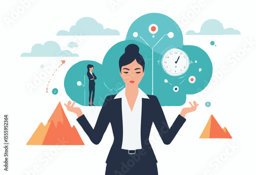Tough decisions, choosing career path, make choices or think about final result, business directions challenge, confusion or decide options concept, businesswoman thinking and make business decision