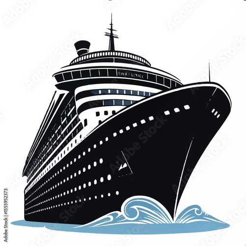 luxury cruise ship vector silhouette