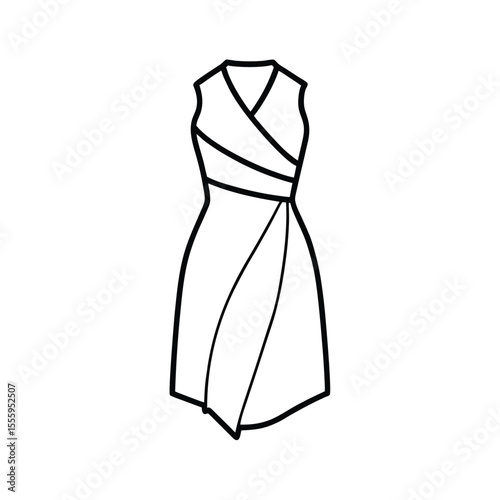 Elegant Wrap Dress Illustration Classic and Timeless Design with a Flattering Silhouette Perfect for Fashion Design and Style