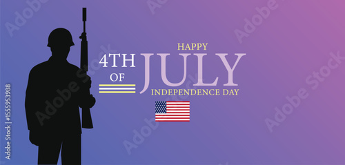Purple Silhouette 4th of July Independence Day Art