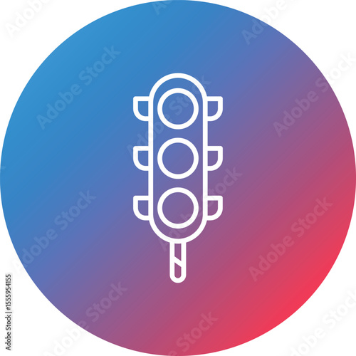 Traffic Control Line Gradient Circle Background Icon