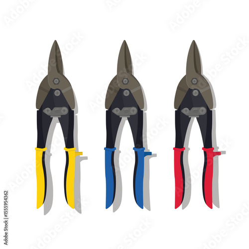 Zinc cutting scissors set stock design illustration
