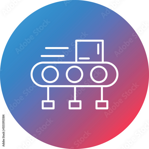 Luggage Conveyor Line Gradient Circle Background Icon