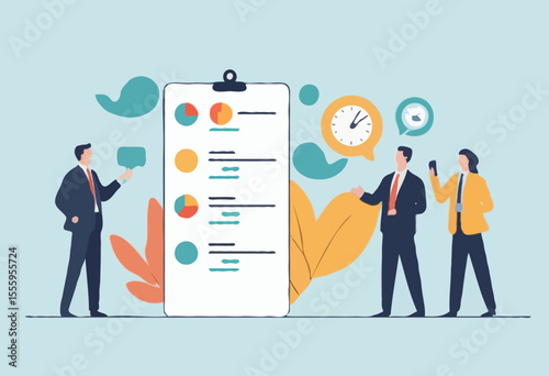 Employee feedback, opinion or rating review, customer service quality, survey result or social media comment, appraisal, evaluation or ranking concept, business people giving feedback communication