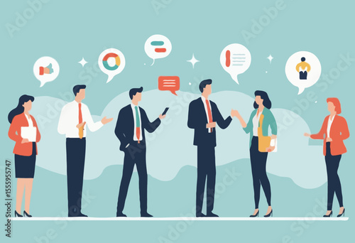 Employee feedback, opinion or rating review, customer service quality, survey result or social media comment, appraisal, evaluation or ranking concept, business people giving feedback communication