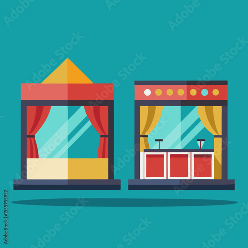 vector illustration of a shop window