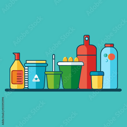 vector illustration of a set of drinks