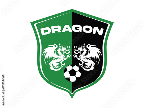 dragon logo with red shield, minimalist dragon logo