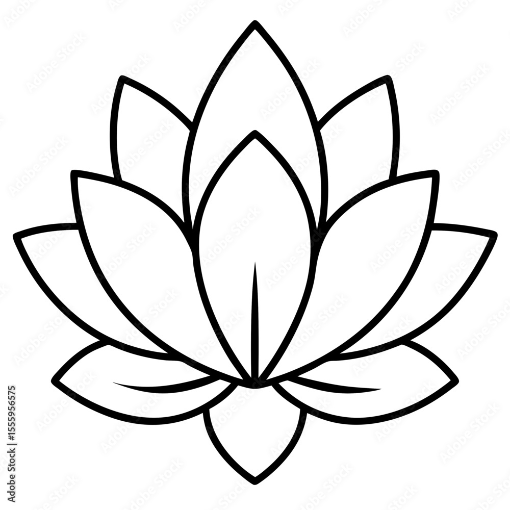 Fototapeta premium Elegant Lotus Outline Vector Design