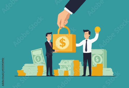 Business loan or bank offer money agreement, personal loan or entrepreneur and small business lending, debt or bank approval allowance concept, businessman business owner getting loan money from bank