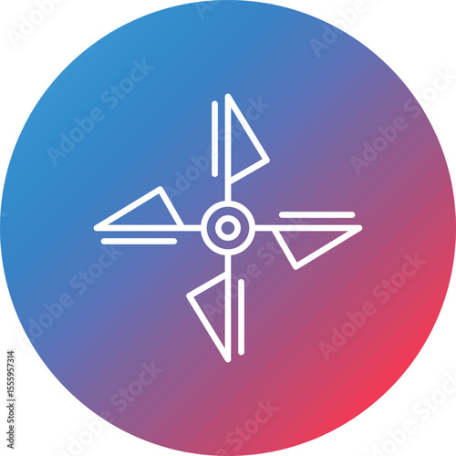 Propeller Line Gradient Circle Background Icon
