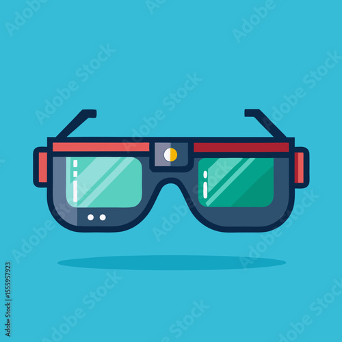 vector illustration of glasses on blue background