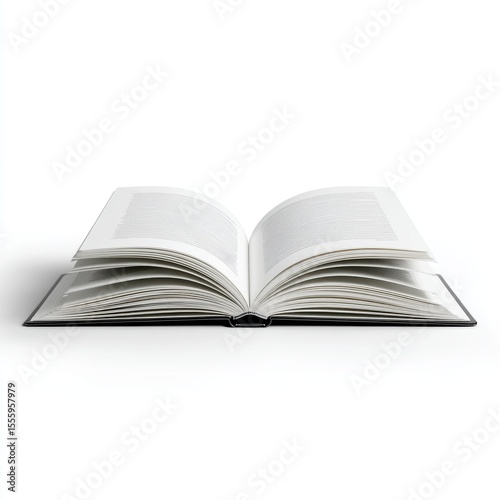 Open book with blank pages for creative writing.