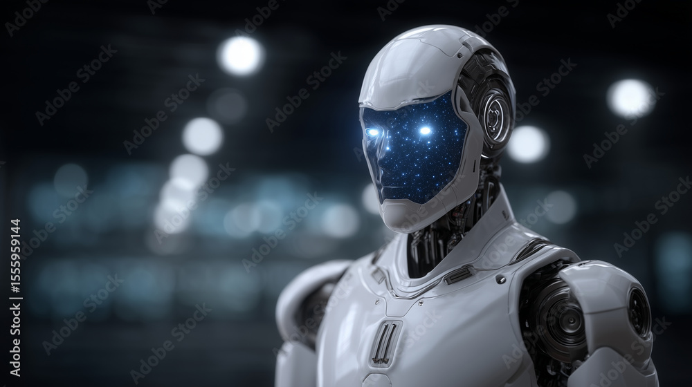 Fototapeta premium Futuristic AI Lab with Droid and Cyborg Development