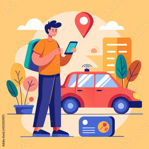man and car