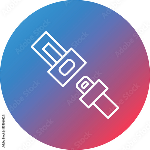 Safety Belt Line Gradient Circle Background Icon
