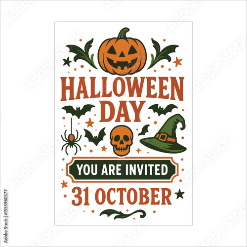 Halloween Invitation Flyer Design Template