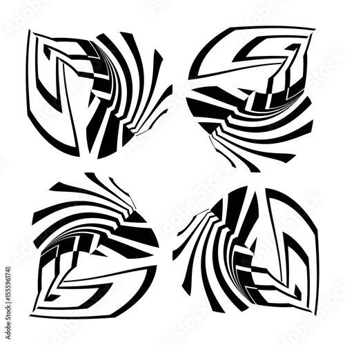 Основные RGB op art creative pattern, ornament, vector decorative element
