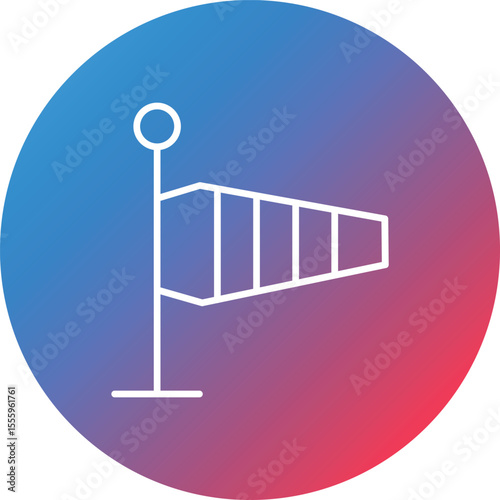 Windsock Line Gradient Circle Background Icon