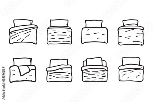 Duvet line art and black color