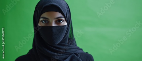 Woman in hijab studio portrait