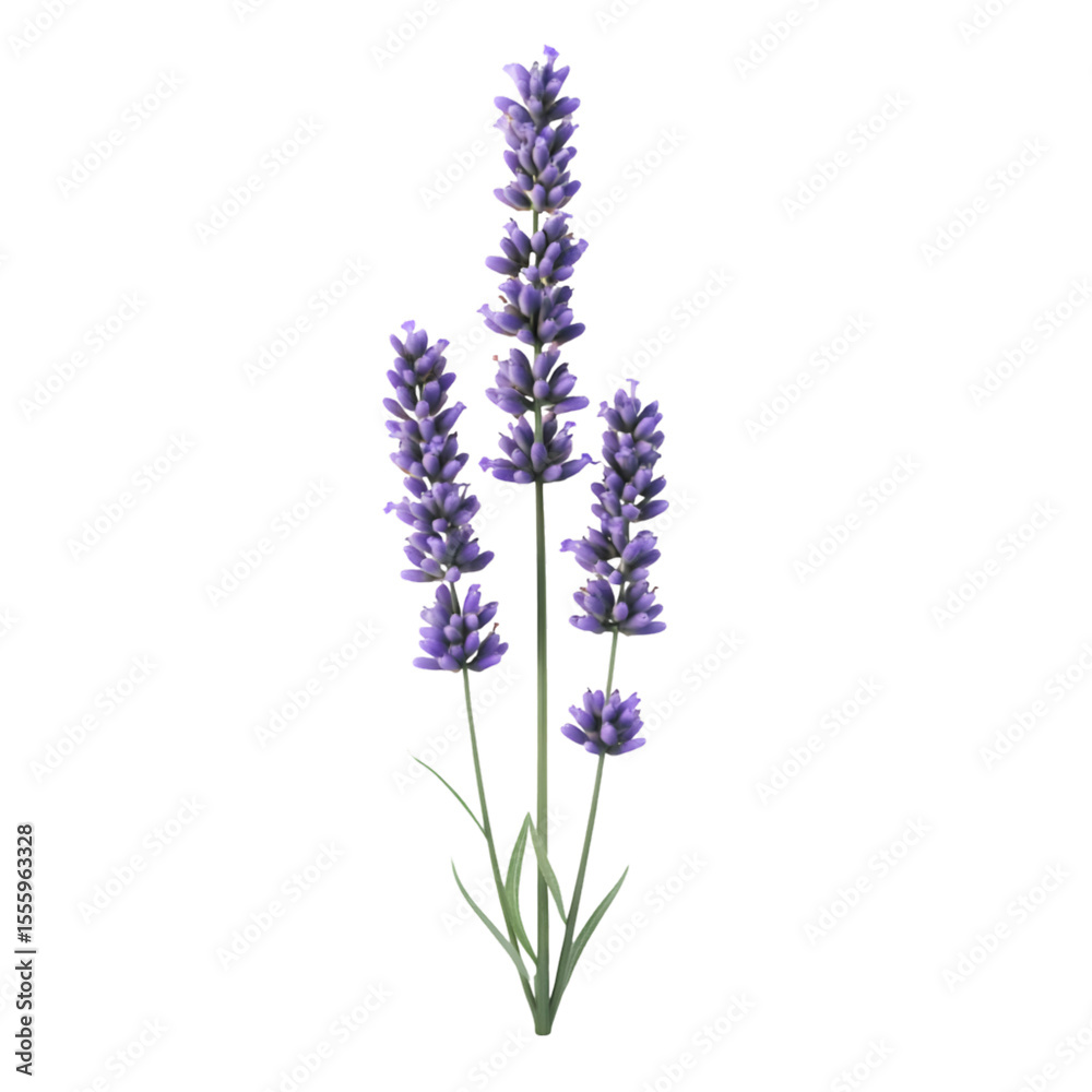 Naklejka premium Purple lavender plant against a black background.