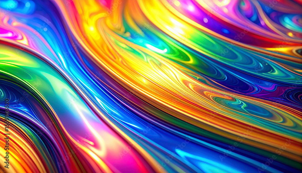 Naklejka premium Vibrant Abstract Flowing Colors in a Dynamic Design