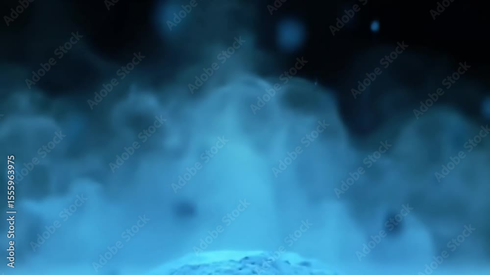 Abstract Blue Smoke and Vapor Rising from Surface 4K Video Footage