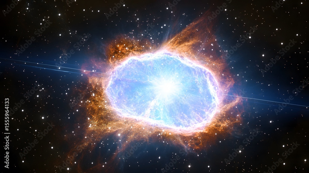 Fototapeta premium Cosmic Explosion Nebula Supernova Starburst Space