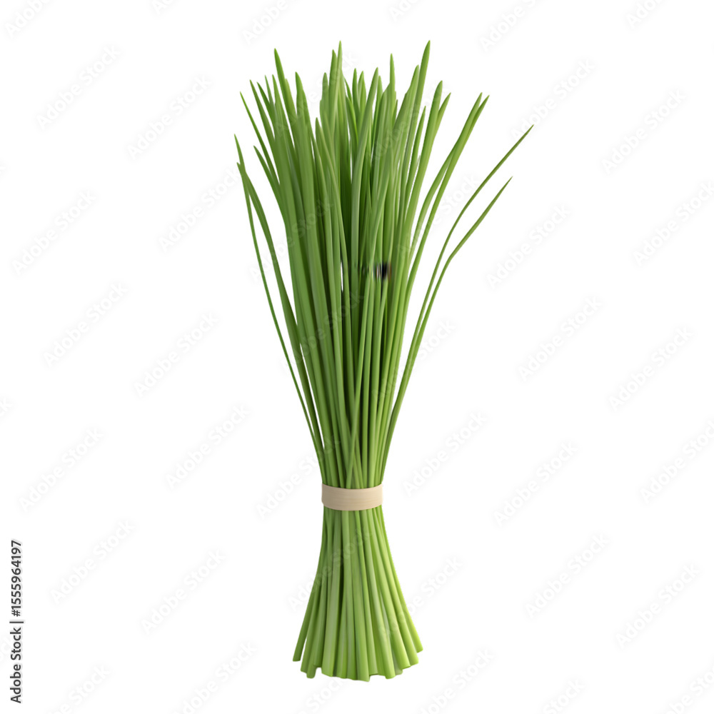 © FachriDev - A bunch of fresh chives tied with a band. © FachriDev - A bunch of fresh chives tied with a band.
