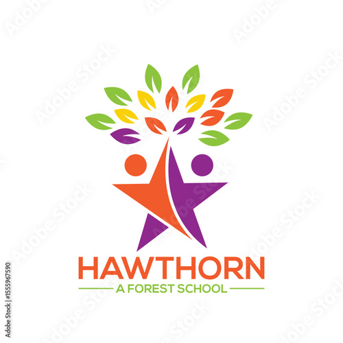 Natural and welcoming forest school logo design symbolizing growth, exploration, and outdoor learning. Perfect for educational programs, nature schools, and eco-friendly child development centers.
