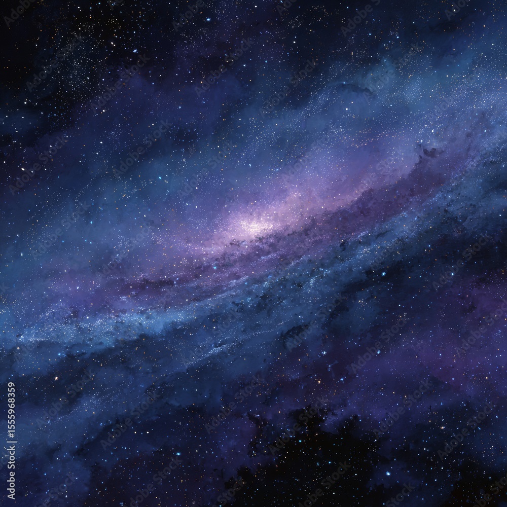 Obraz premium Stunning Cosmic Galaxy with Vibrant Colors and Twinkling Stars