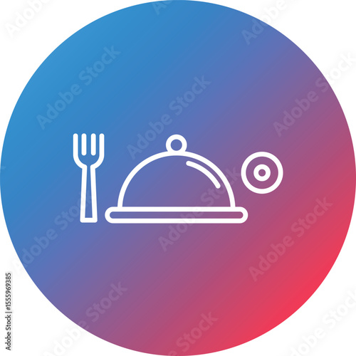 Catering Line Gradient Circle Background Icon